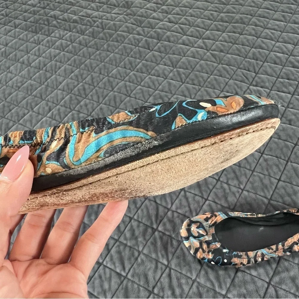 Tory Burch Ballet Flats Women’s 8.5 Shoes Floral Satin Round Toe